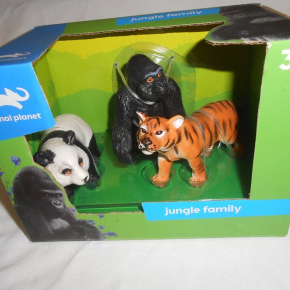 New Animal Planet Jungle Family ages 3+ Action Figures Panda Gorilla Tiger Toys - Picture 1 of 9